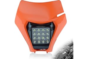 MCHMFG Dirt Bike Headlight,LED Enduro Pit Bike Light Kit Universal For Most Dirt Pit Bike Motorcycle EXC SX XCF Orange