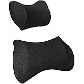 Homuno Lumbar Support Pillow for Car, Car Neck Pillow Kit for Pain Relief with Adjustable Strap, Car Headrest Pillow Ergonomic Design for Comfort