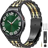 EZMVZKU Galaxy Watch 6 Stainless Steel Metal Band, No Gap Strap for SAMSUNG Galaxy Watch 6 5 4 Classic 40 42 43 44 45 46 47mm