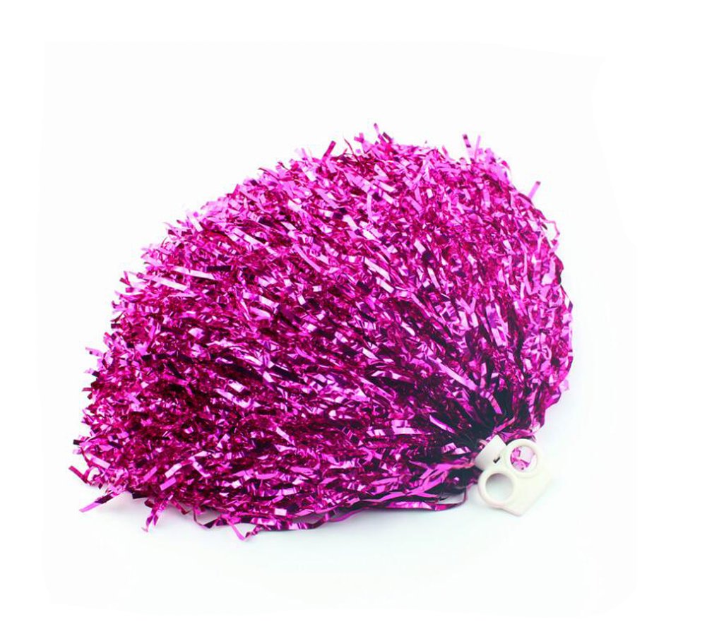 2PCS 30cm/11.8'' Cheerleading Cheerleader Ring Pom Poms Sports Party Accessories Dance Ball Party Sports Pompoms Cheer Pom for Colleage Team Spirit Corporate Events (Rose Red)