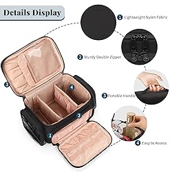 Large Cotton Makeup Bag, Lightweight Travel Makeup