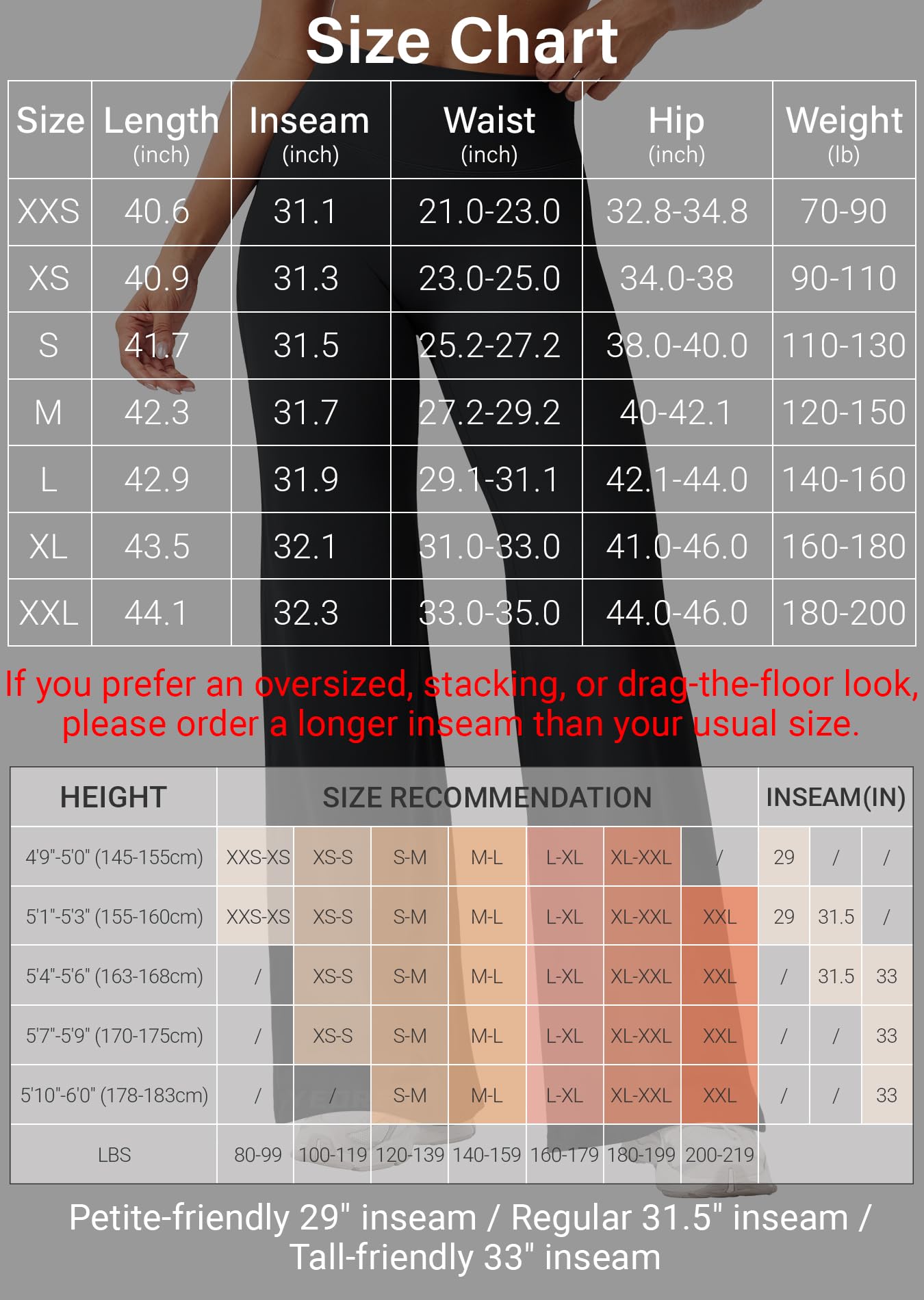 YEOREO Workout Leggings Womens No Front Seam Straight Leggings 29