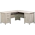 Sauder Costa L-Shaped Desk, Chalked Chestnut, Home Office with Storage & Keyboard Tray