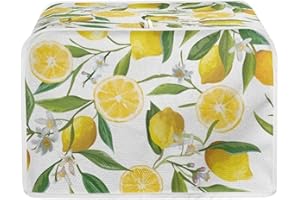 Annejudy Floral Lemon Toaster Cover for 2 Slice Bread Toaster Oven - Dustproof Kitchen Small Appliance Protector for Bakeware