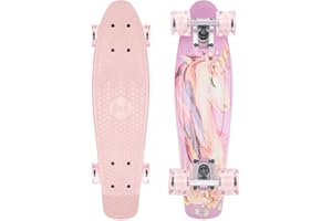 KMX Skateboard 22 and 27 Inch, Classic Cruiser Skateboard for Boys, Girls, Kids, Students, Adults, Teens, Mini Cruiser Board for Beginners and Advanced Skaters.