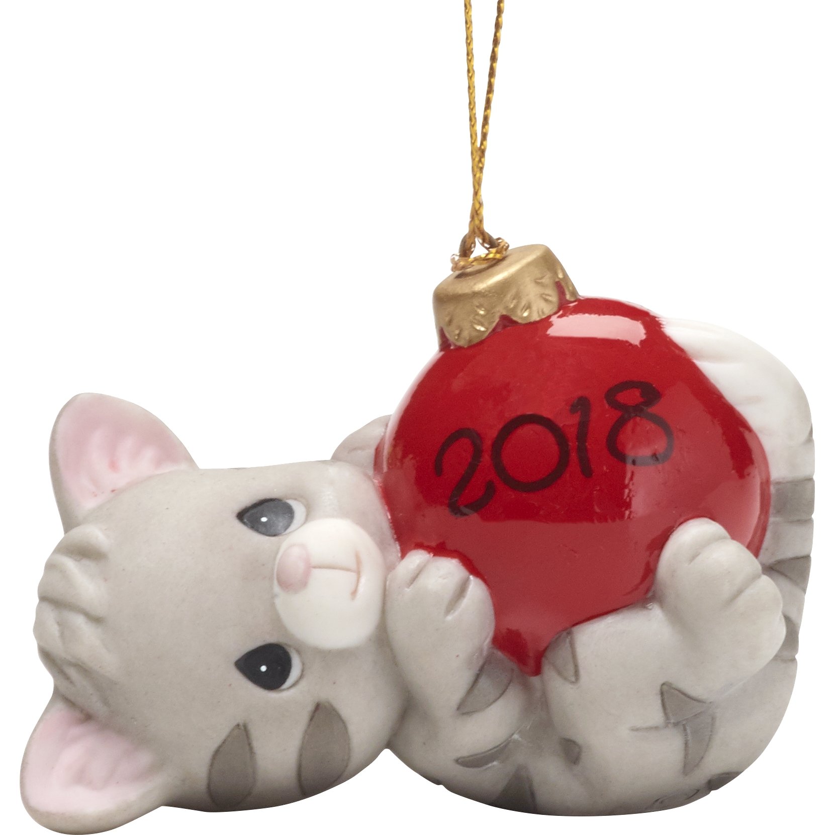 Precious Moments 181007 May Your Holidays Be Purr-FECT Dated 2018 Cat Figurine