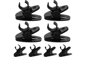 Toyvian Lapel Lavalier Microphone Clips 10Pcs Black Metal 8Mm Adjustable Collar Clips for Video Recording