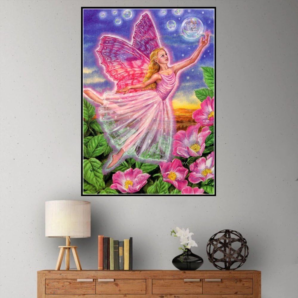 Ange Assis 30 40cm Yuyuando 5d Diy Diamant Plein Peinture Serie Bebe Dange Creative Broderie Diamant Kit Complet Decoration De Maison Point De Croix Broderie Diamond Painting Kits Deco Murale Cuisine Maison