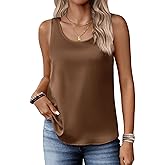 Zeagoo Silk Satin Tank Tops for Women Scoop Neck Sleeveless Camisole Tops 2026 Summer Basic Blouses