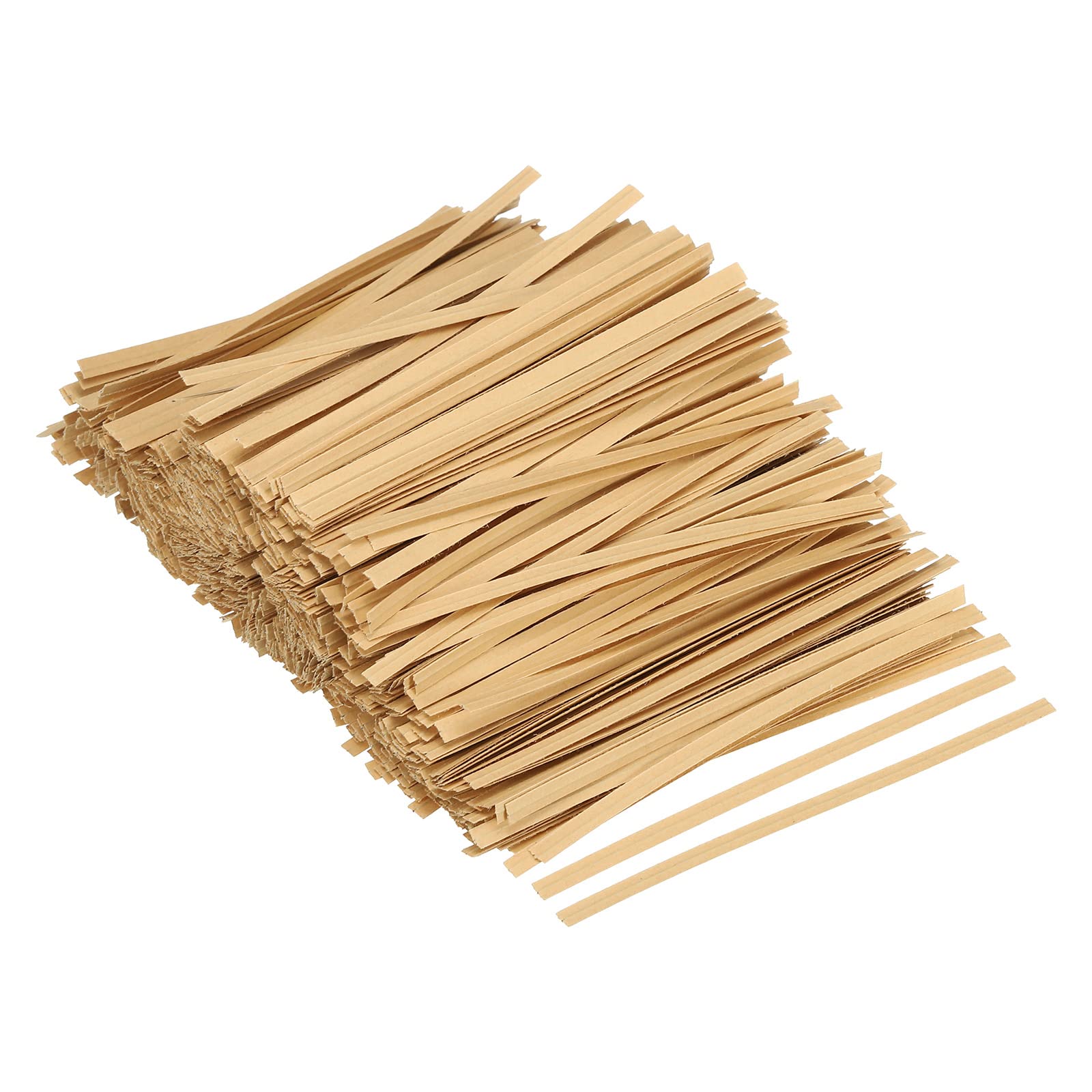 PATIKIL Twist Ties 4" Paper Closure Tie for Party Tying Gift Bags, Candy, Bread, Arts Crafts Brown Pack of 500