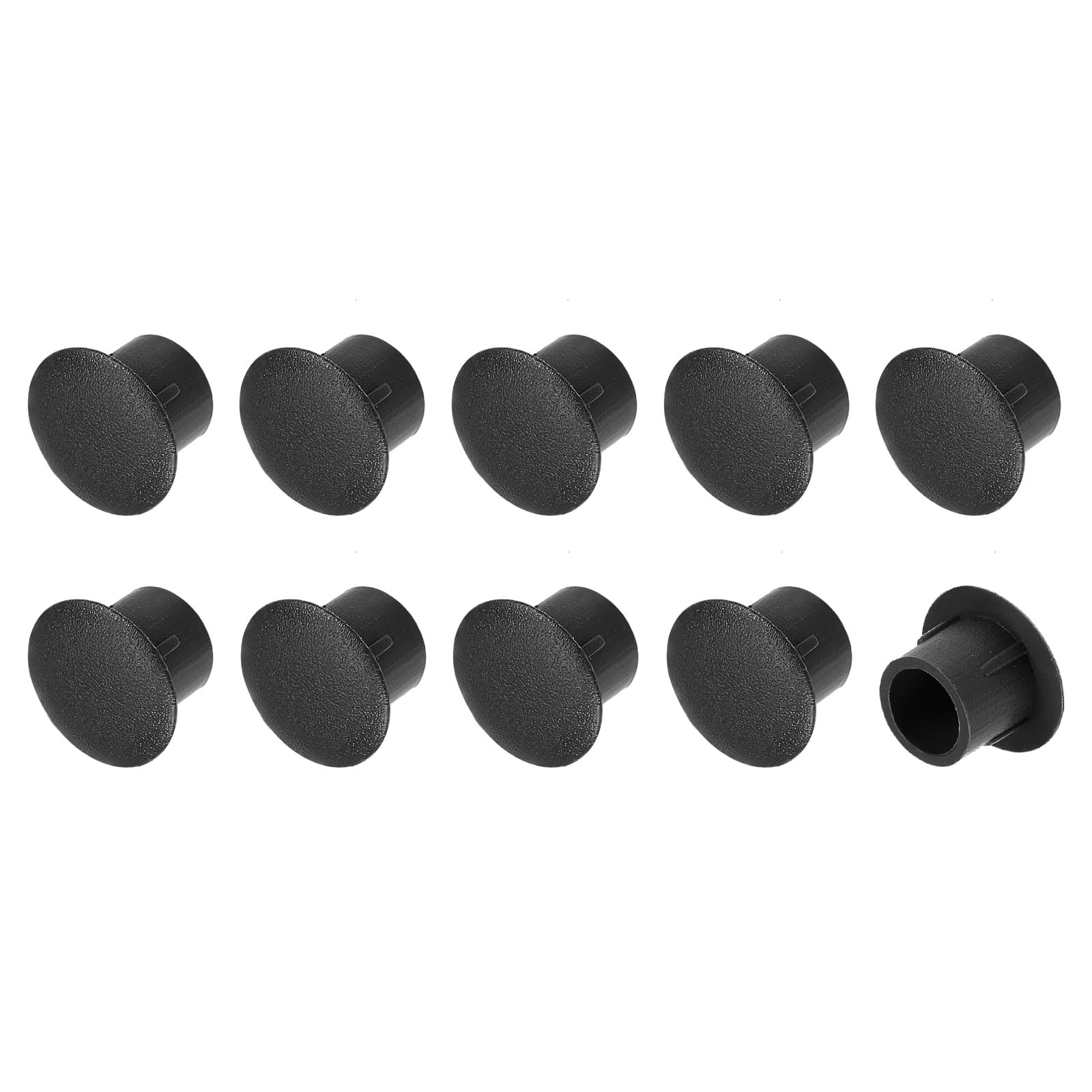 METALLIXITY Screw Hole Plugs (8mm Dia x 11mm Cap Dia x 8mm H) 100Pcs, Plastic Shelf Peg Cap Cover Button - for Kitchen Cupboard Furniture, Black