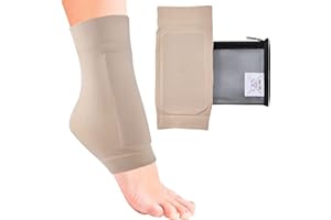CRS Cross Lace Bite Pads - Padded Skate Socks for Protection of Front of Foot & Shin. Elastic GelSleeve for Skate Bite for Fi