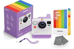 Polaroid Now 3rd Generation i-Type Instant Camera + 8 i-Type Color Film Bundle, Purple, Polaroid Camera Bundle with a Lumintrail Lens Cleaning Cloth