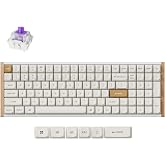 Keychron K4 HE QMK Wireless Gaming Custom Mechanical Keyboard, 2.4 GHz/Bluetooth/Wired 96% Layout Hot-Swappable Programmable RGB Backlit Gateron Magnetic Switches for Mac Windows, Wood Frame-White