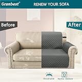 Granbest Waterproof 2 Seater Sofa Cover Non-Slip Grey view 6