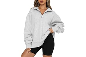 Trendy Queen Women's Oversized Half Zip Fleece Sweatshirts-Cozy Pullover with Pockets, Drop Shoulder for Fall Winter