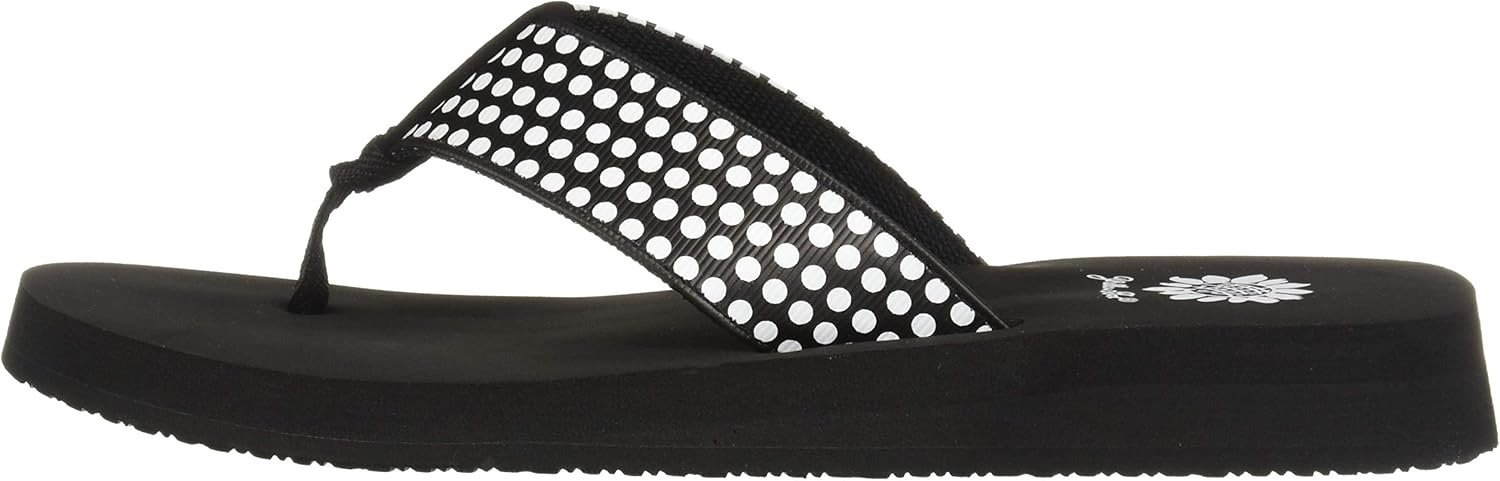 yellow box polka dot flip flops