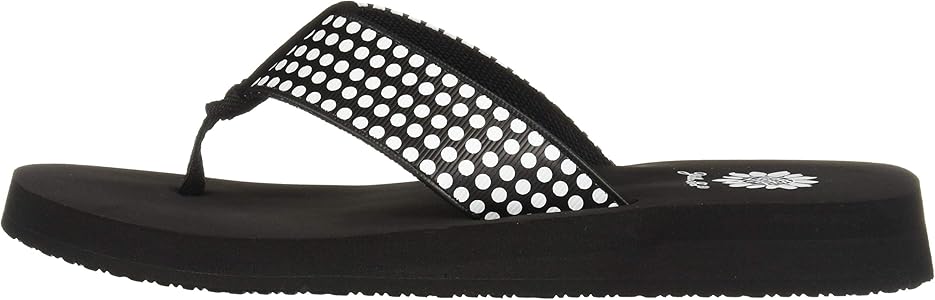 yellow box polka dot flip flops