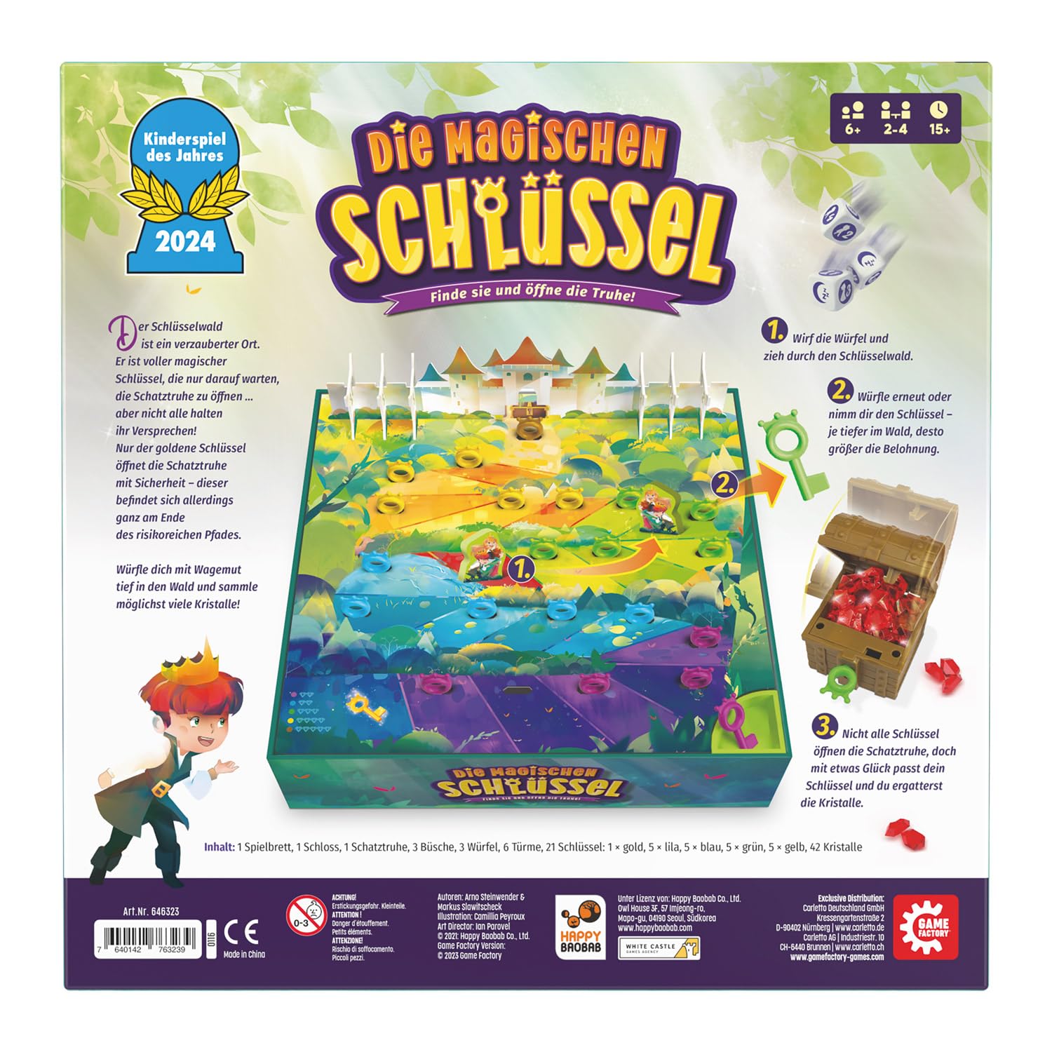 Game Factory 646323 Die Magischen Schlüssel, Zauberhaftes Würfelspiel für Kinder ab 6 Jahren, Familienspiel für 2-4 Spieler, Kinderspiel des Jahres 2024 3