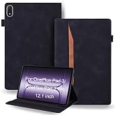 DWaybox Case for OnePlus Pad 3 13.2" 2025 Model, Retro PU Leather Cover | Kickstand | Shockproof | Anti-Scratch | Soft TPU Shell | Card Slots | Anti-slip Grip Strap | Precise Cutouts (Black)
