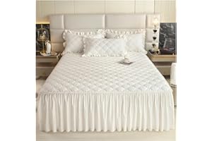 Bed Skirt 3 Pieces Thickened Bed Skirt Solid Color Cover Quilted Mattress Protector Покрывало Skin-Friendly Bedspread Mattres
