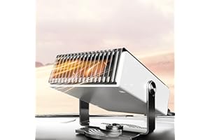 LARDERGO Portable Car Heater for Window Defroster Demister, Silver 12 V 2 and 1 Hot and Thermal Cooling Fan Ceramic Plug-in Cigarette Lighter for Car