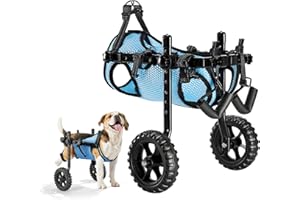 VEVOR Dog Wheelchair for Back Legs, Lightweight 2 Wheels Pet Wheelchair, Height, Width & Length Adjustable, Dog Cart with Shock-Absorbing Wheels, for Injured, Disabled Dogs