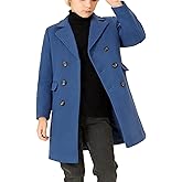 Haloumoning Boys Dress Coats Double Breasted Trench Coat Winter Pea Coat with Pockets 5-14 Years