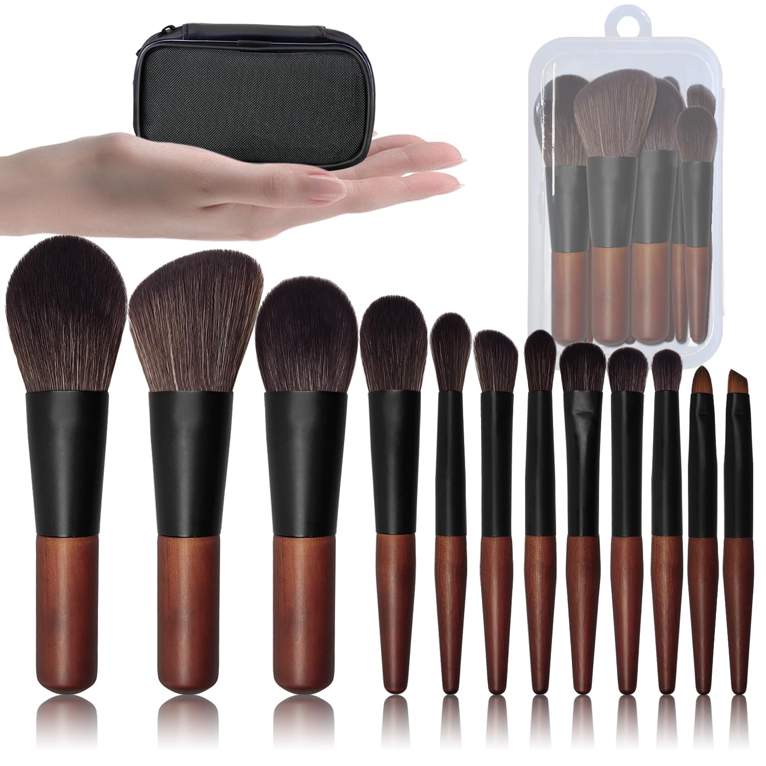 Make Up Brush Set 12 Pieces Travel Brush Set Makeup Portable