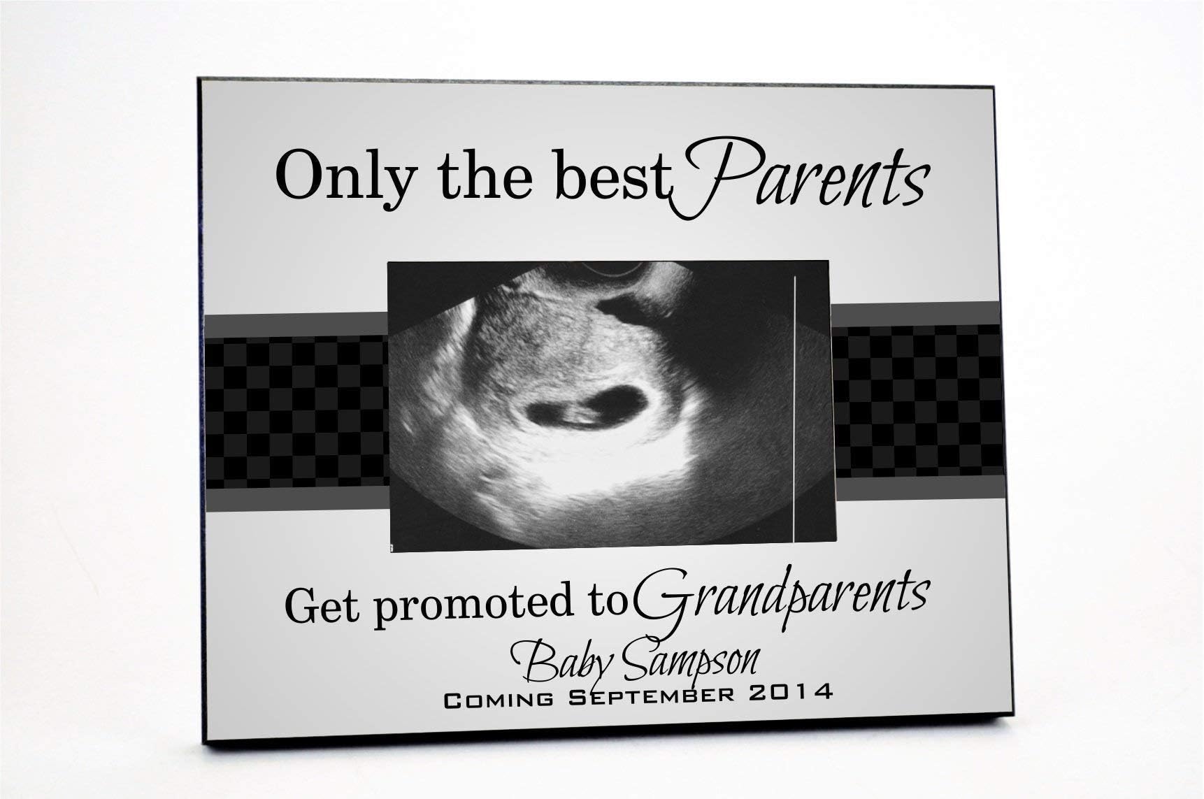 Only The Best Parents Get Promoted To Grandparents Personalized Picture Frame For A 4x6 Photo (Available in 2 colors)