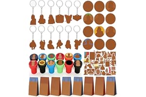 98PCS Wrestling Party Decorations, Wrestling Birthday Party Supplies - Including 12 Stamps, 12 Keychains, 12 Button Pins, 12 