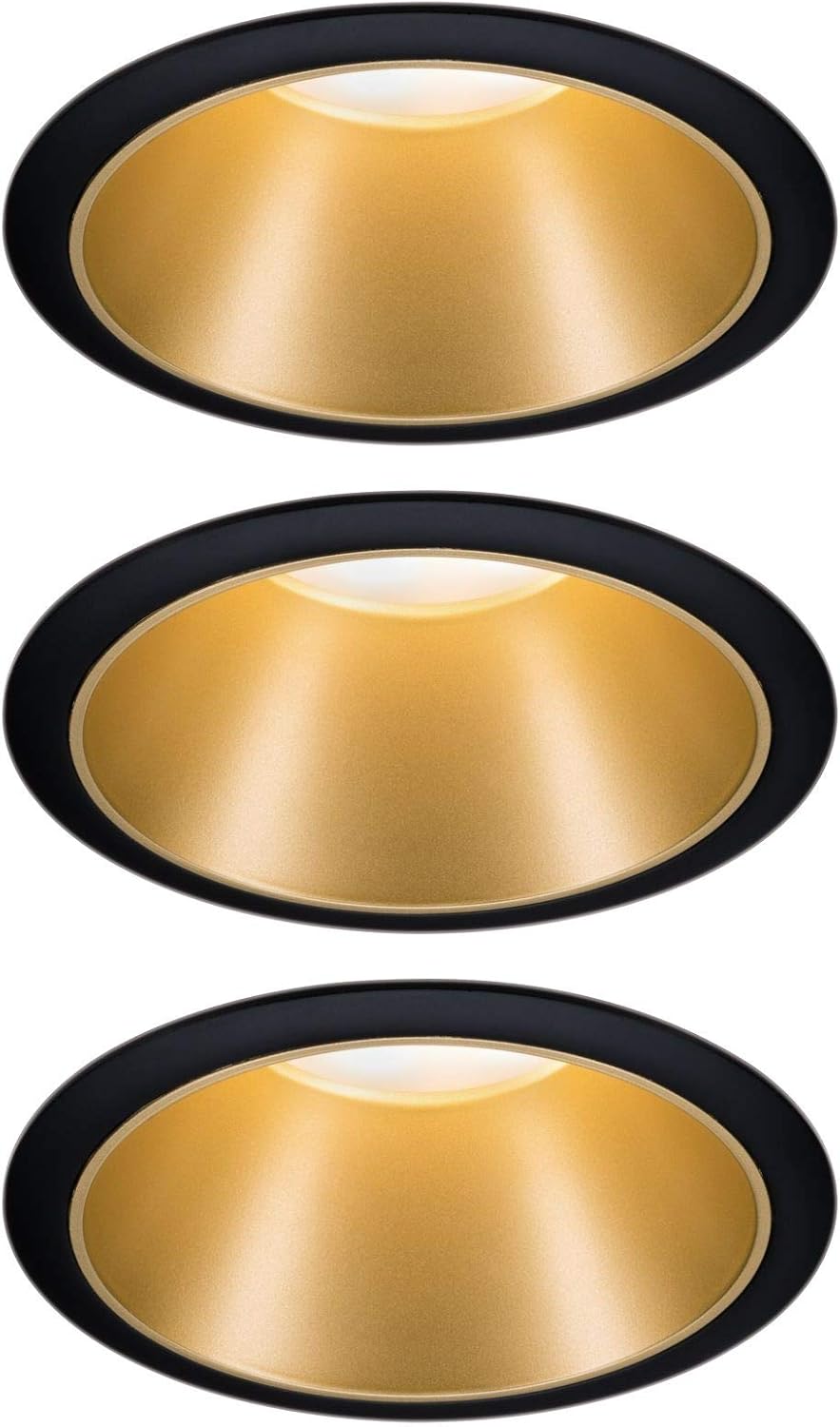 Paulmann Cole Coin Recessed Spotlight, 3 Levels, Dimmable, Diameter 88 mm, 3 x 6.5 W, 460 lm, IP44 Splash Protection
