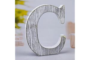 WOODOUNAI 8 Inch Wood Letters Unfinished Rustic Wood Letters for Wall Decor Decorative Standing Letters Slices Sign Board Decoration for Craft Home Party Projects (C)