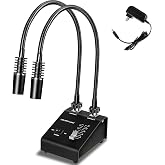 Baquler Microscope Light, 6w LED Dual Gooseneck Light for Repair PCB Lab | 6500k Flexible 360&deg; Dual Gooseneck Arm, Illuminator Source for Industrial Digital Stereo Microscope Camera, Soldering