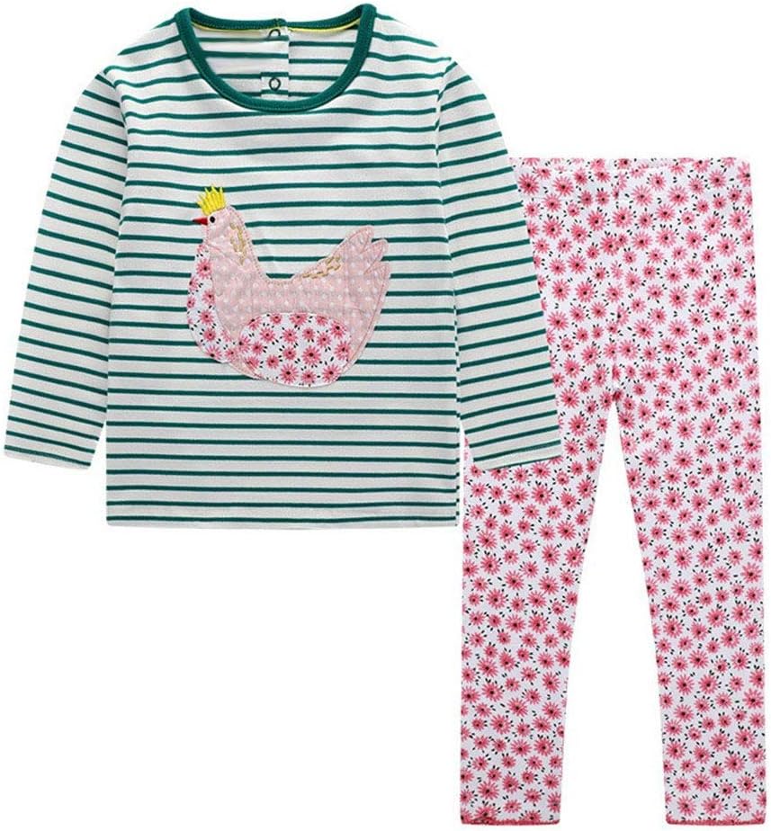 Toddler Girls Outfit Set Kids Long Sleeve Tee and Pants Set Casual Soft Clothing Sets