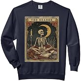 Cottagecore Skeleton Aesthetic Tarot Card The Reader Graphic Comfort Colors Adult Sweatshirt