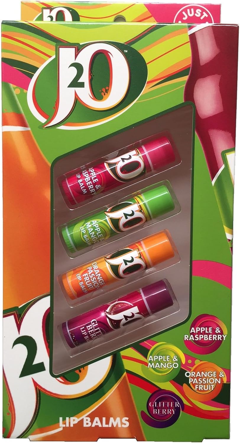 J20 Pack of 4 Fruity Flavour Lip Balms Balm Gift Set Amazon.co.uk Beauty