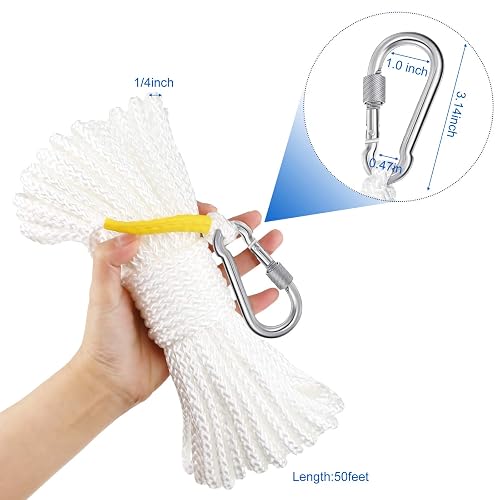 Boat Deck Rope Spring Boat Rescue Rope 15m Floating Lifesaving Rope With Spring Hook ...