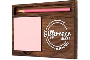 SOSREBEDR Secretary Difference Maker Self-Stick Note Pad Holder Gift for Administrative Professionals and Office Assistants, Durable and Stylish Desk Organizer, Work Desk Retro Note Pad Holder SDZ352
