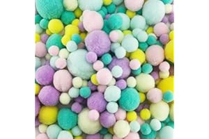 Jxpinet 1000 Pcs 5 Sizes 1cm to 3cm Pom Poms,Fuzzy Pom Poms Balls,Assorted Pompoms Balls for Arts and Craft Making Decorations (Blue Purple Series)