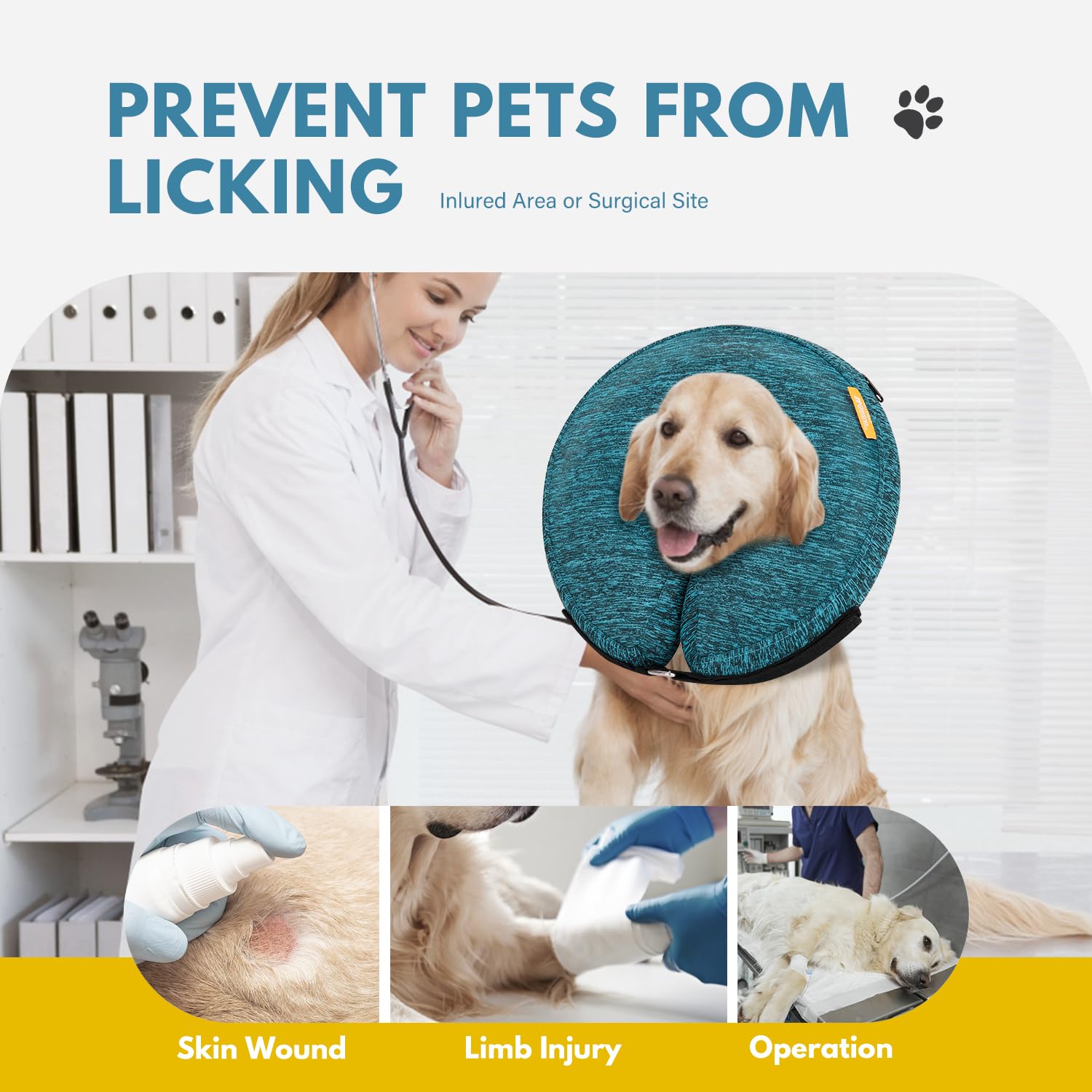 Dog Cones For Large Dogs To Stop Licking, Soft Cone For Dogs After