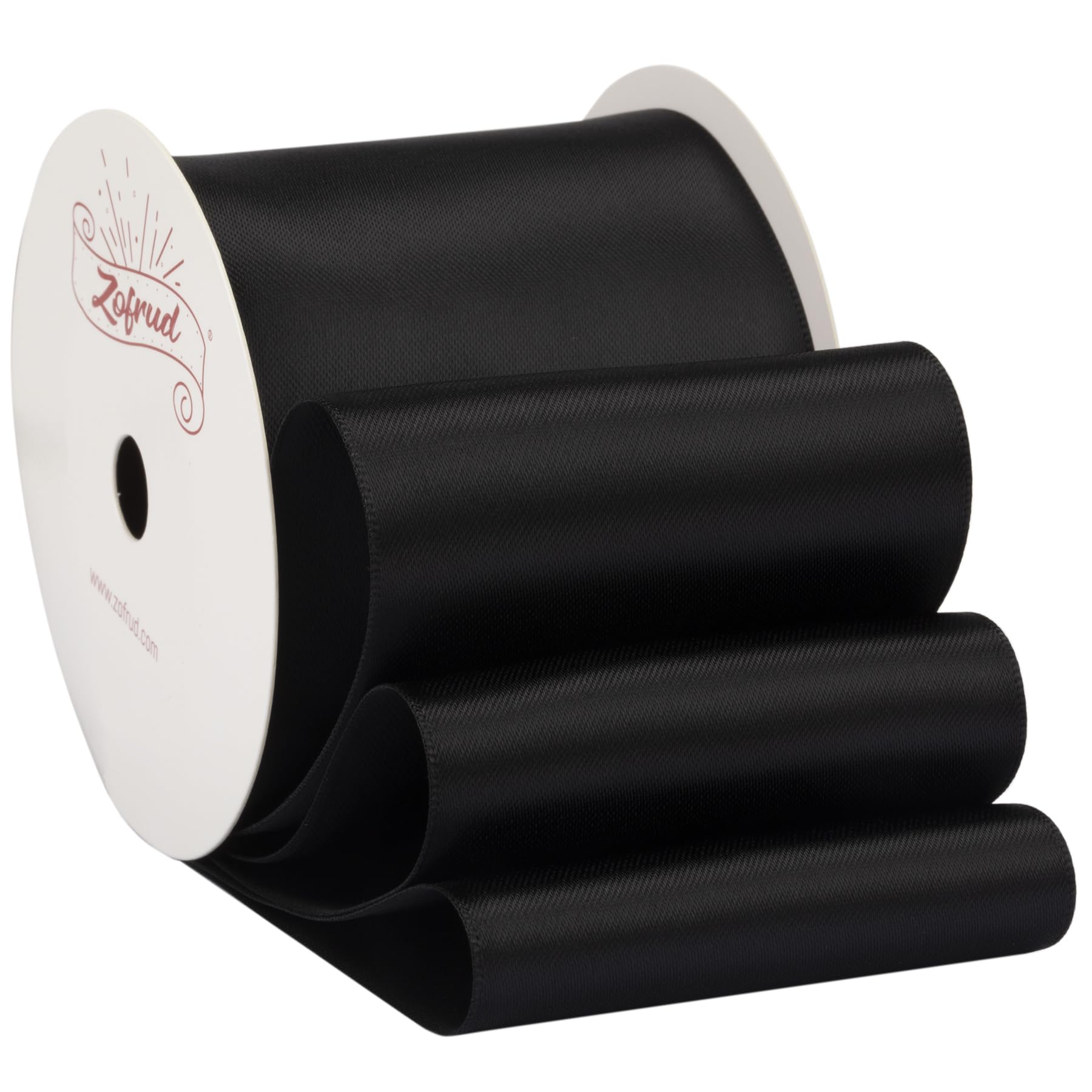 Zofrud Black Satin Ribbon 63mm x 9 Meters - Large Ribbon Ideal for Bows, Gift Wrapping, Flower Bouquet, and Crafts