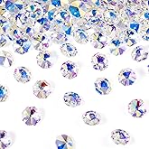 Fashewelry 100pcs Crystal Octagon Beads 2 Hole Glass Chandelier Prism 18mm Connector Beads for Lamp Hanging Pendants Curtain Parts Jewelry Making