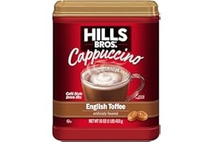 Hills Bros. Instant Cappuccino Mix - Easy to Use and Convenient - Frothy and Decadent with a Buttery English Toffee Flavor (16 Ounces, Pack of 1)