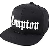 Trendy Apparel Shop Old English Compton City 3D Embroidered 6 Panel Snapback Cap