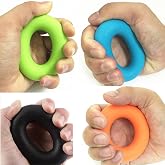 Silicone Hand Grip Strengthener Rings,Resistance Hand Gripper for Forearm Finger Strength Training,Hand Rehabilitation Exercise,Portable Relieve Stress Hand Workout Squeezer,4 Pack 30LB-60LB