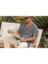 HOTake Men's Summer Beach Shirts Casual Short