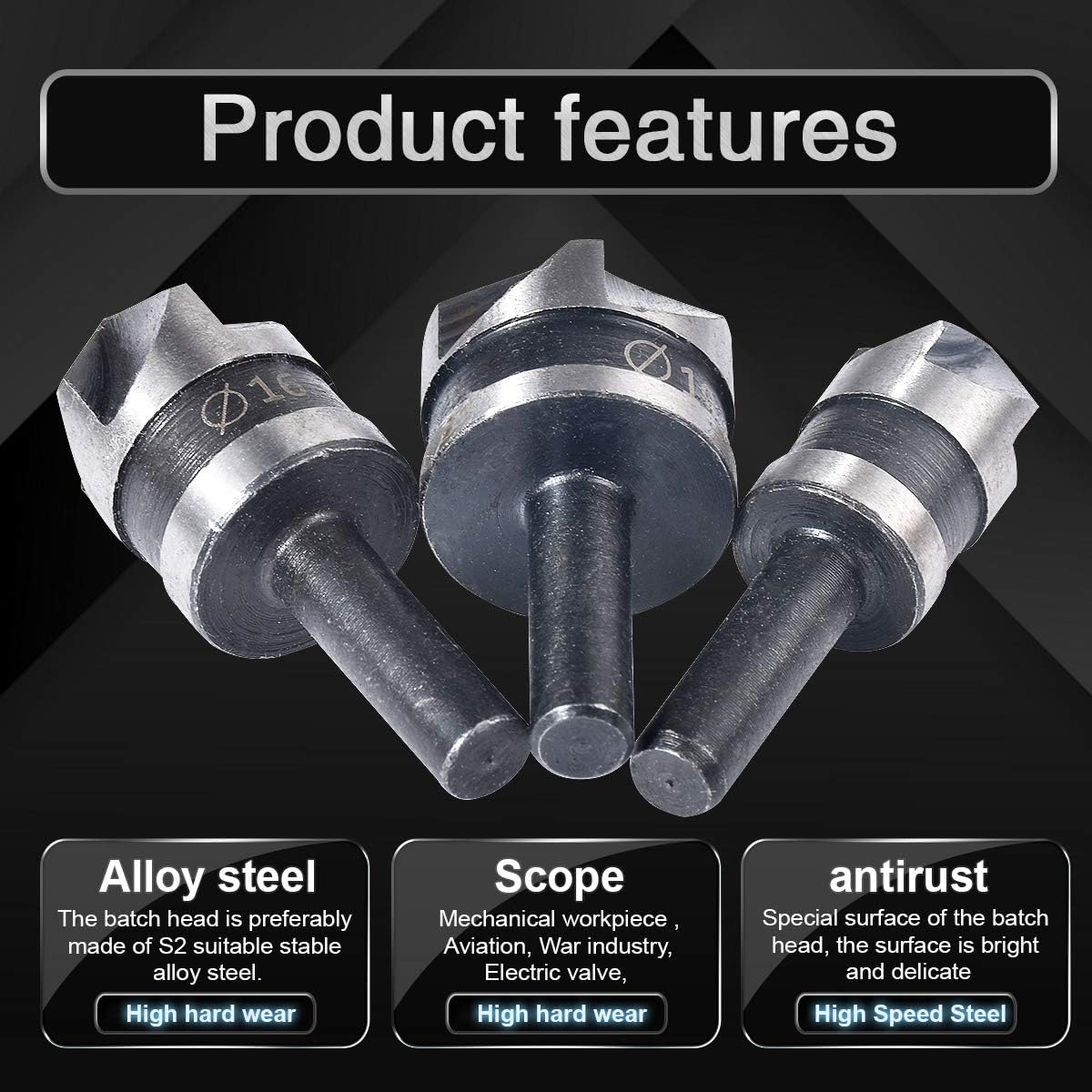 KATUR 5 Flute Metal Countersink Drill Bit Set - Image 4