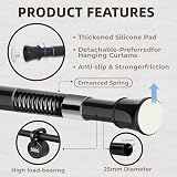 Venwemong Telescopic Curtain Rod 48-70 cm No Drill Black view 2