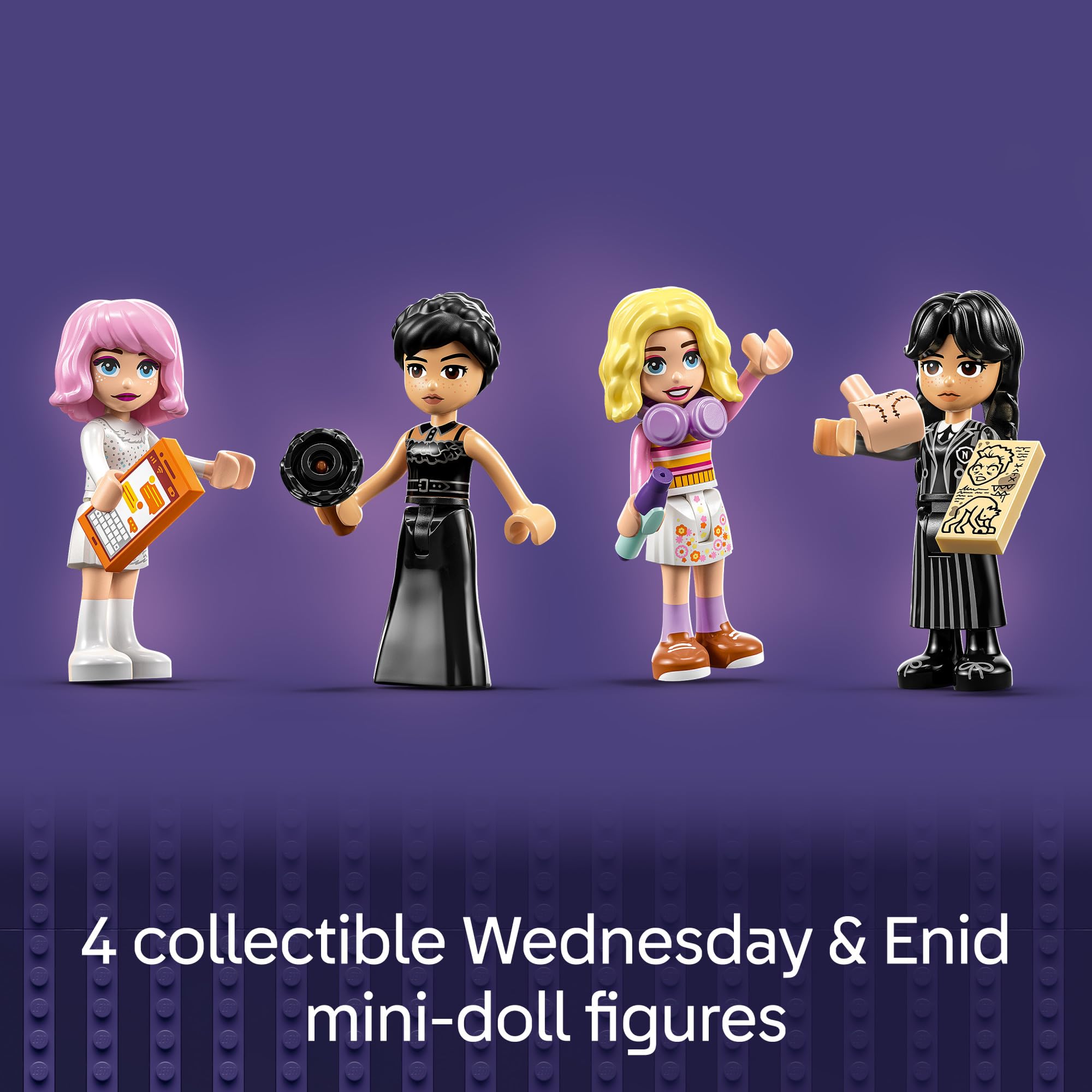 LEGO Wednesday & Enid's Dorm Room Playset - Building Toy for Pretend Play with 4 Minifigures - Wednesday Addams Doll for Kids, Girls & Boys, Ages 10+ - Gift Idea for Birthday - 76781